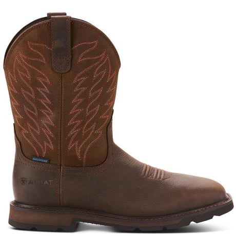 Ariat Groundbreaker Soft-Toe Waterproof Pull-On Boot Brown Side