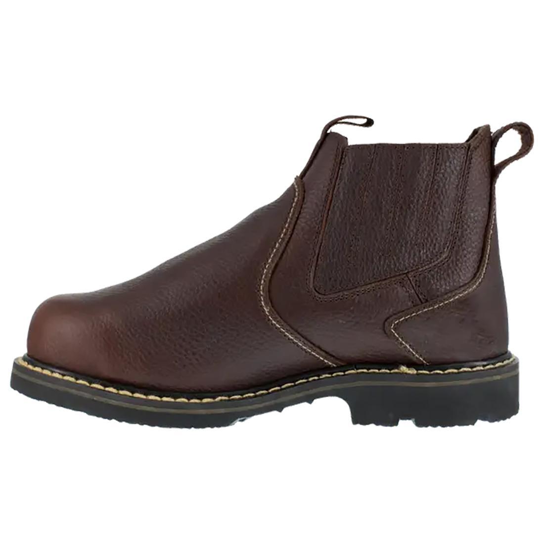 Groundbreaker Steel-Toe Slip-On 6 Inch Int Met Guard Work Boot Brown