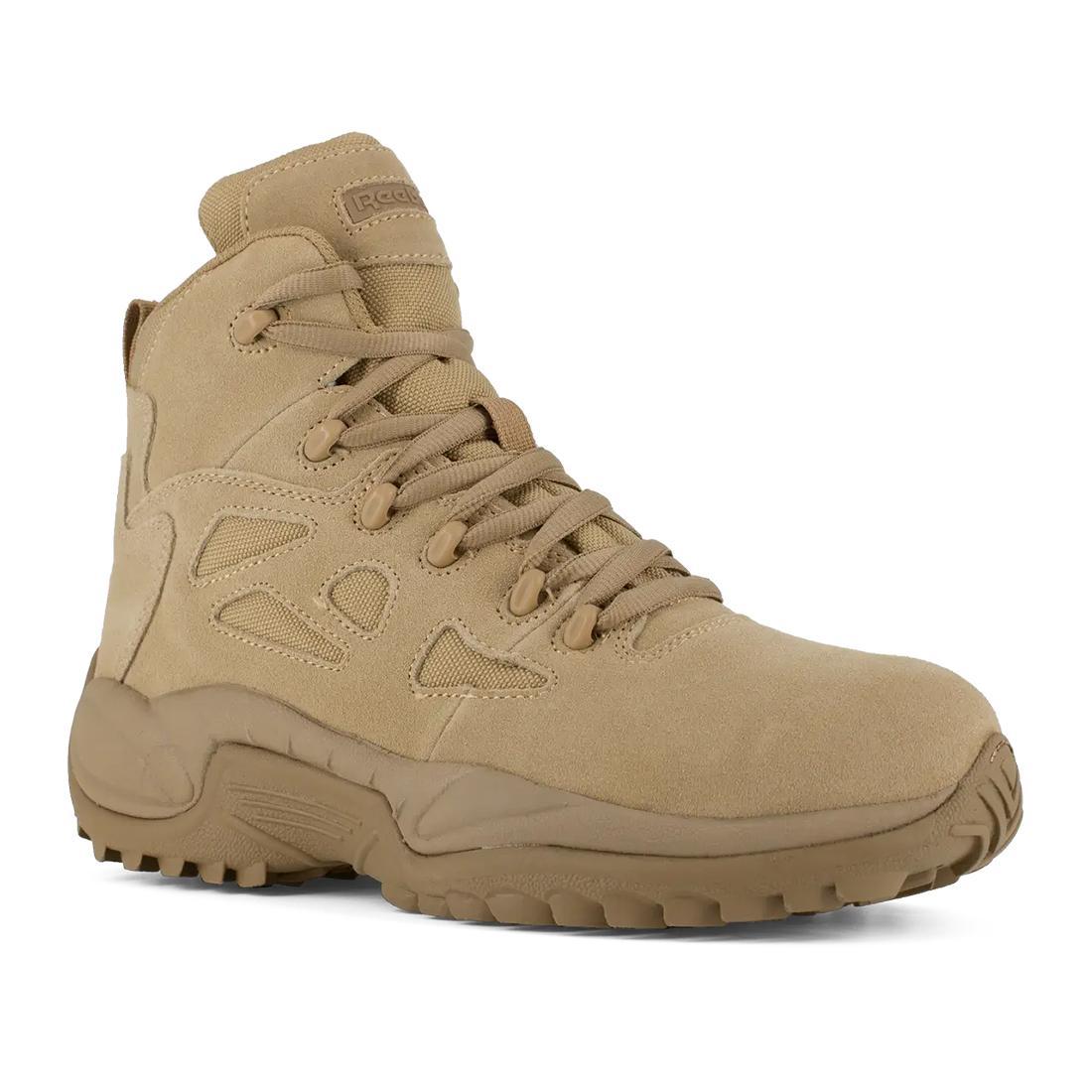 Rapid Response Rb 6 Inch Composite-Toe Side Zip Military Work Boot Desert Tan