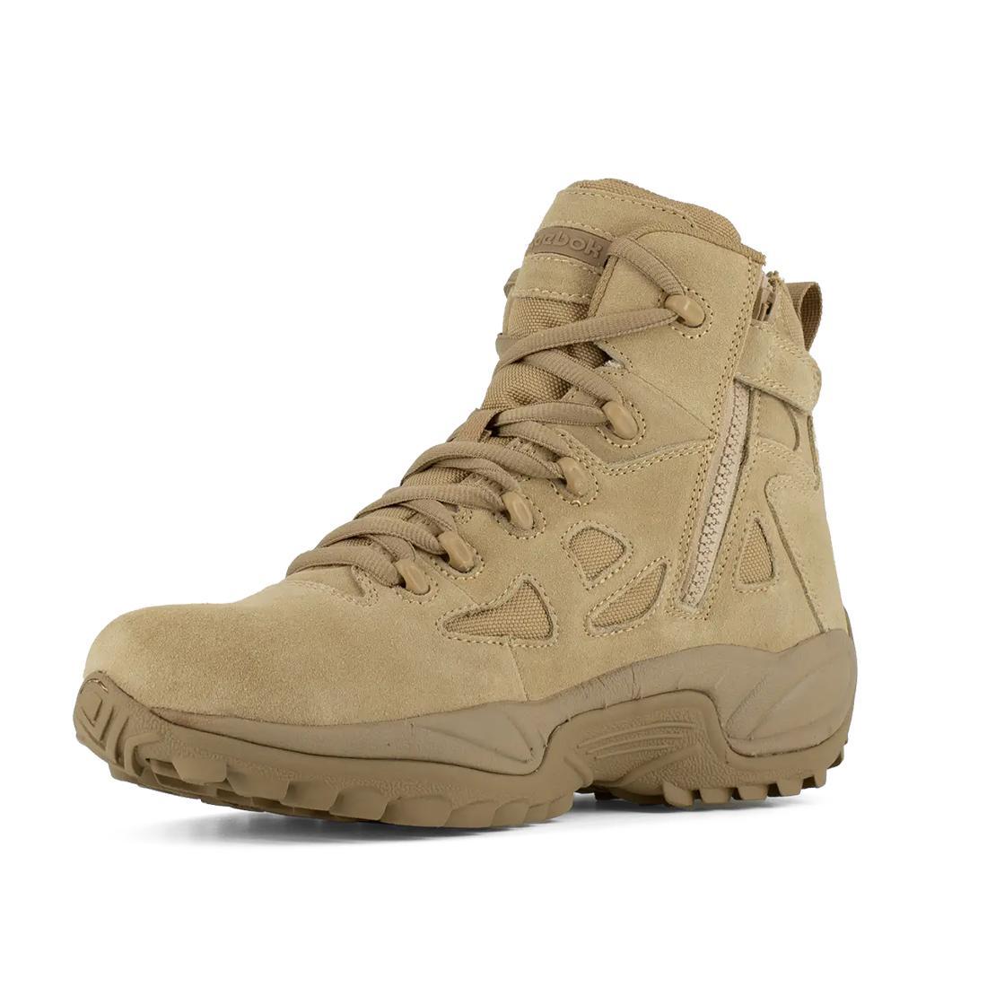 Rapid Response Rb 6 Inch Soft-Toe Side Zip Military Work Boot Desert Tan