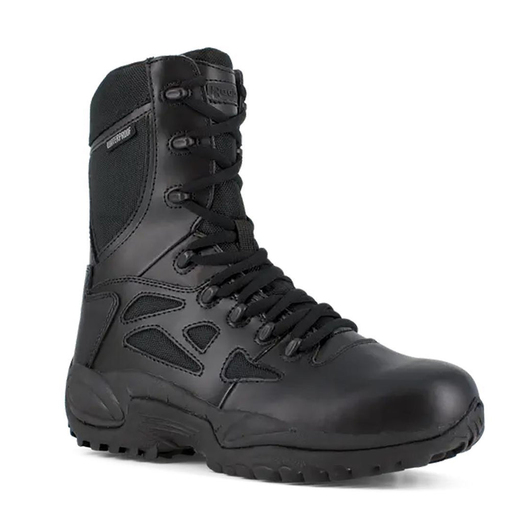 Women's Rapid Response Rb 8 Inch Soft-Toe Waterproof Military Work Boot Black