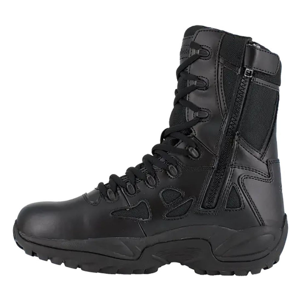Women's Rapid Response Rb 8 Inch Soft-Toe Waterproof Military Work Boot Black