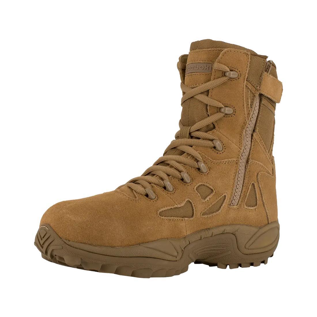 Rapid Response Rb 8 Inch Composite-Toe Side Zip Stealth Military Work Boot Coyote
