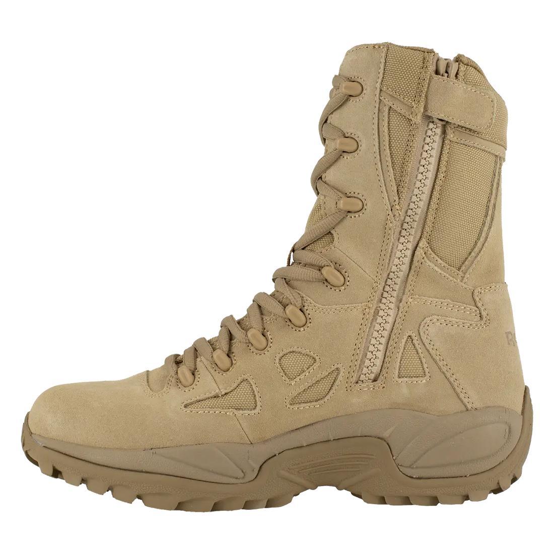 Rapid Response Rb 8 Inch Soft-Toe Side Zip Military Boot Desert Tan