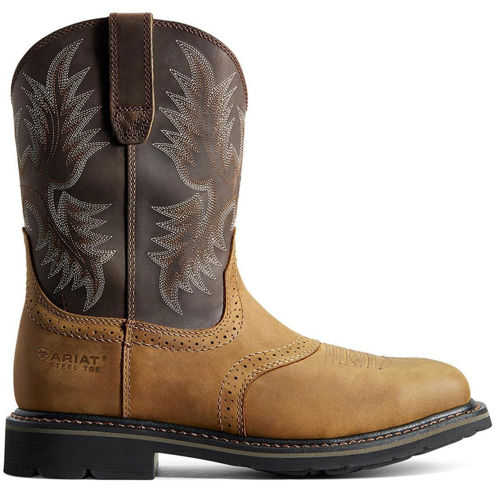 Sierra Steel-Toe Wide Square Toe Work Boot Aged Bark