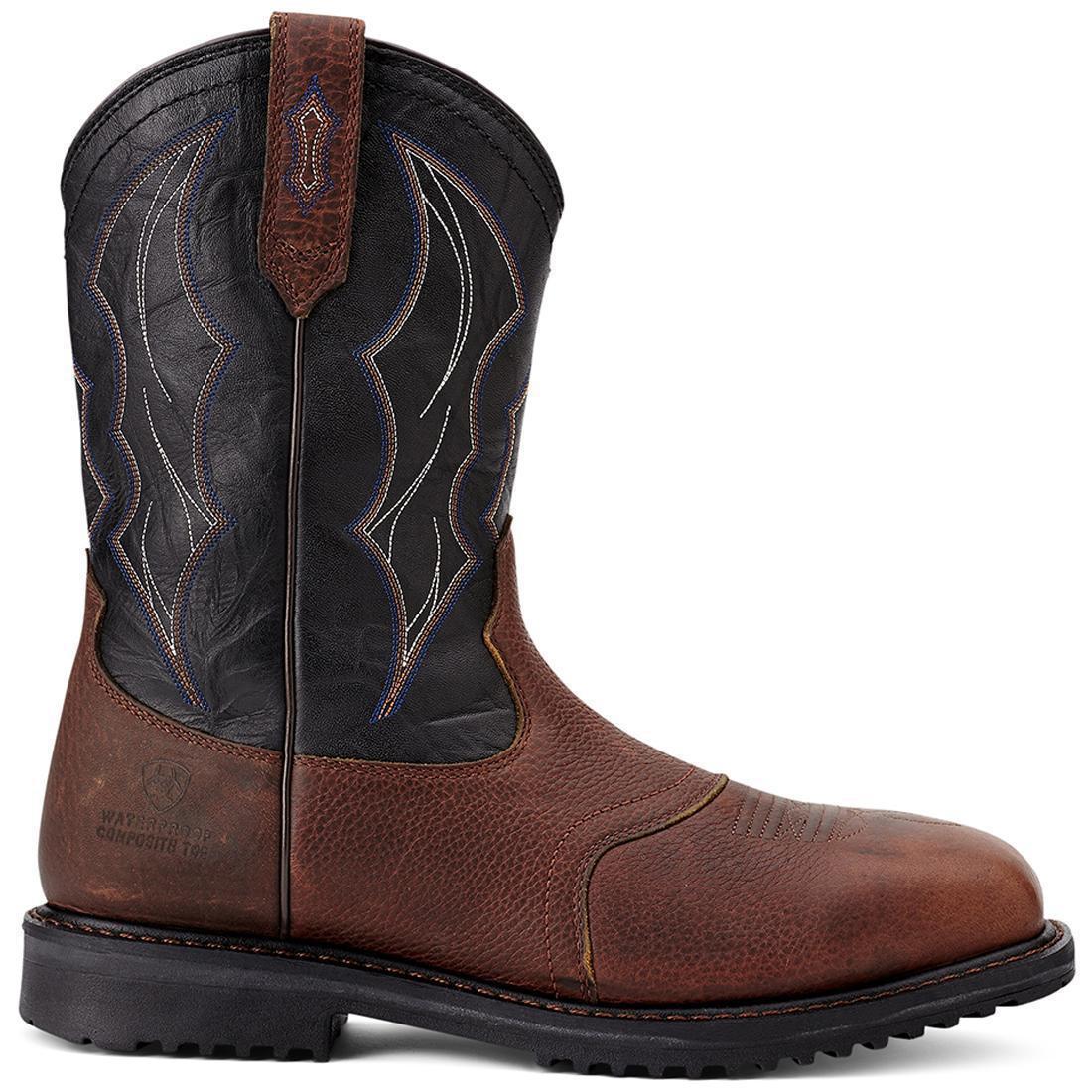 RigTek Composite-Toe Waterproof Wide Square Toe Work Boot Oiled Brown