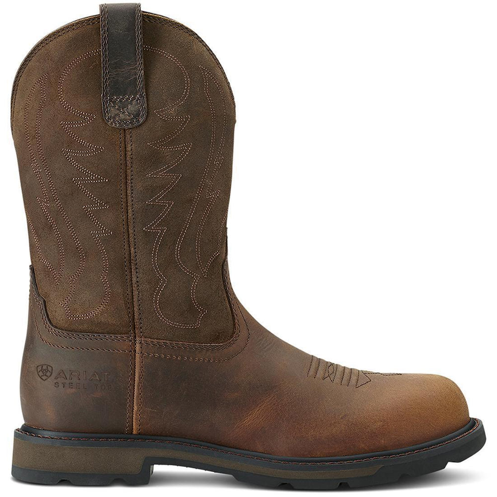 Ariat Groundbreaker Steel-Toe Work Boot Brown Side