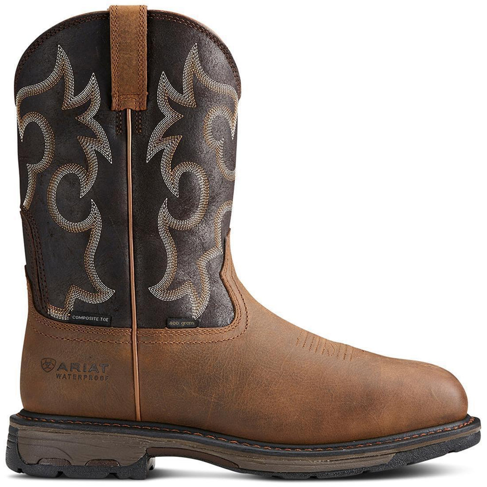 WorkHog Wide Square Toe Waterproof 400g Composite Toe Work Boot Rye Brown