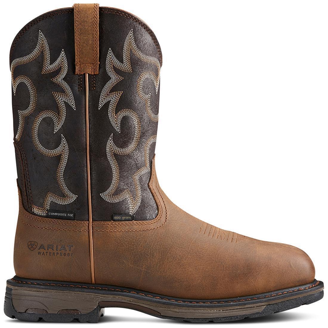 WorkHog Wide Square Toe Waterproof 400g Composite Toe Work Boot Rye Brown