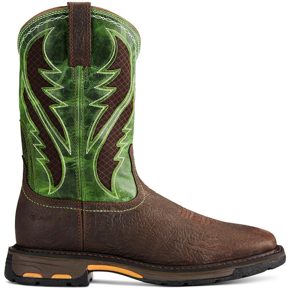 WorkHog VentTEK Composite-Toe Wide Square Toe Work Boot Bruin Brown