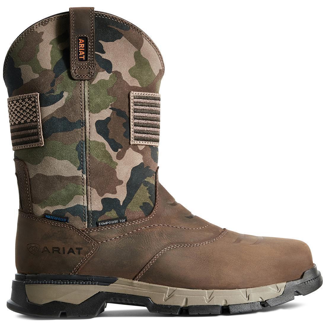 Rebar Flex Patriot Composite-Toe Waterproof Work Boot Dark Brown