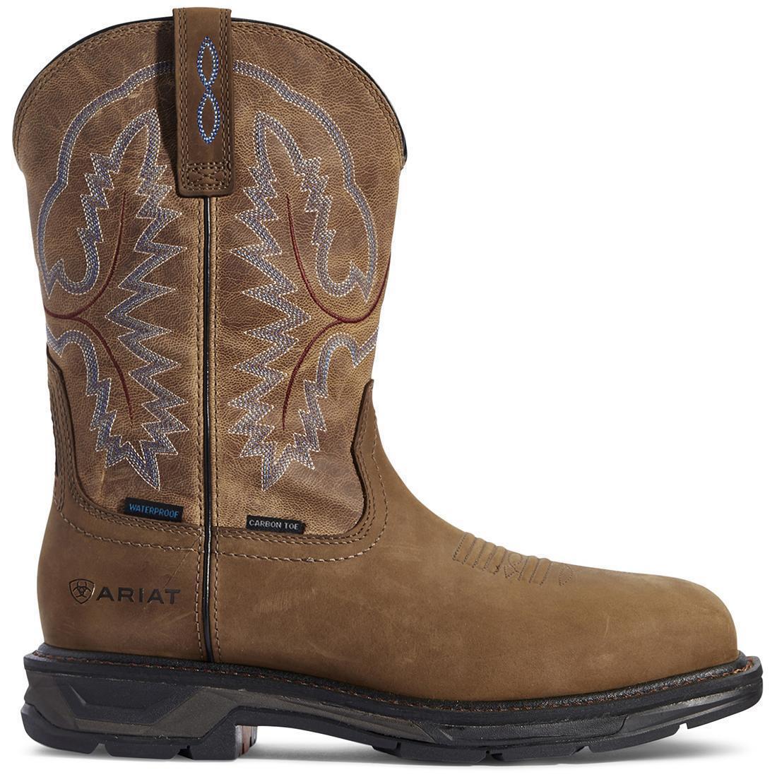 WorkHog XT Wide Square Toe Waterproof Carbon Toe Work Boot Distressed Brown