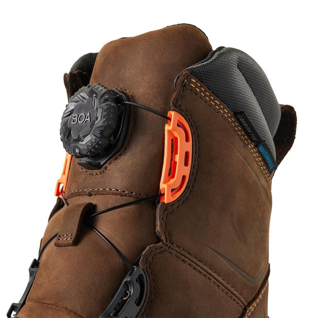WorkHog XT BOA 8 inch Carbon-Toe Waterproof Work Boot Chocolate Brown
