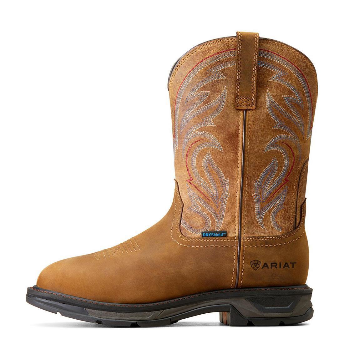 Ariat WorkHog XT Waterproof Work Boot Distressed Brown Detail