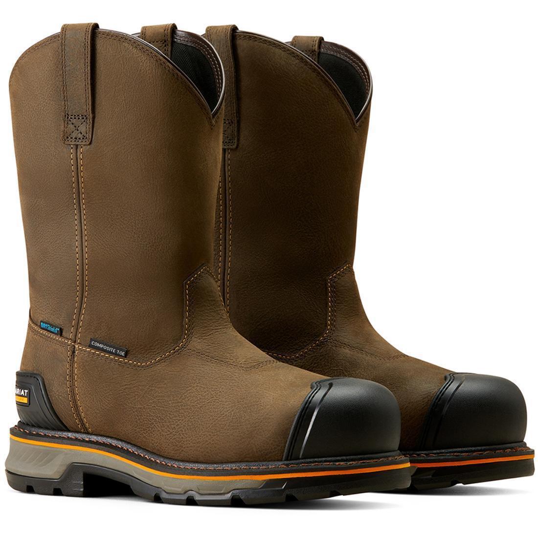 Ariat Stump Jumper BOA Composite-Toe Waterproof Pull-On Work Boot Iron Coffee Detail