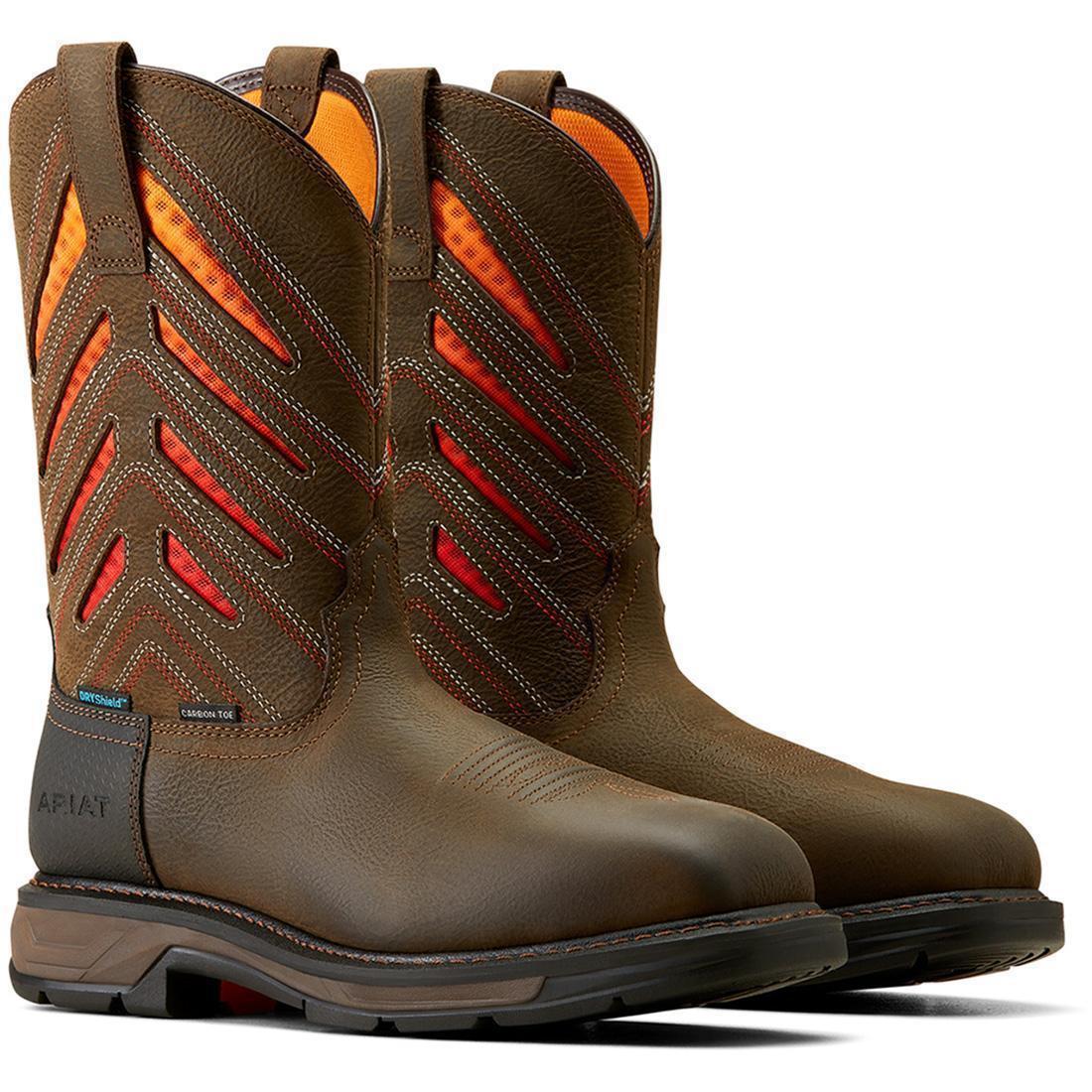 WorkHog XT VentTEK Waterproof Carbon-Toe Work Boot Iron Coffee