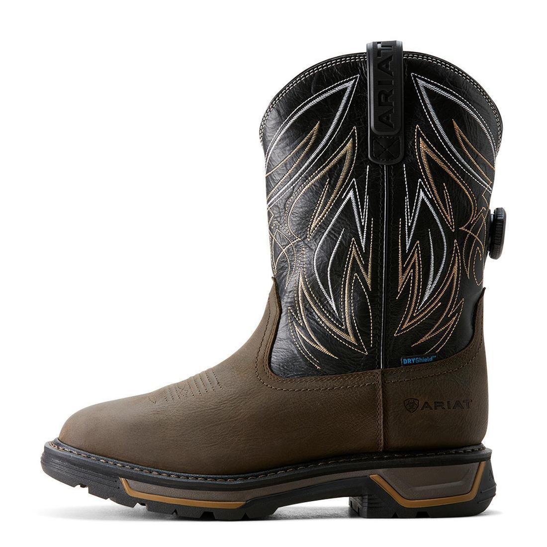 Ariat Big Rig BOA Soft-Toe Waterproof Boot Iron Coffee Heel