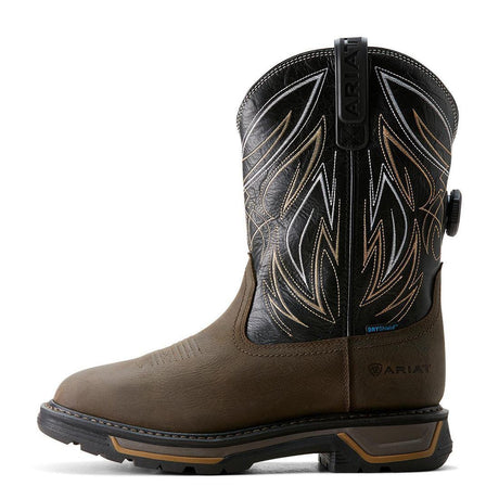 Ariat Big Rig BOA Soft-Toe Waterproof Boot Iron Coffee Heel