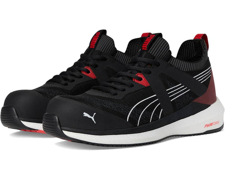 Puma Safety Turbo Black Composite Toe Work Boots – Red image view 2