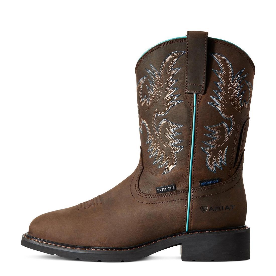 Ariat Krista Women's Waterproof Steel Toe Work Boot - Brown Side
