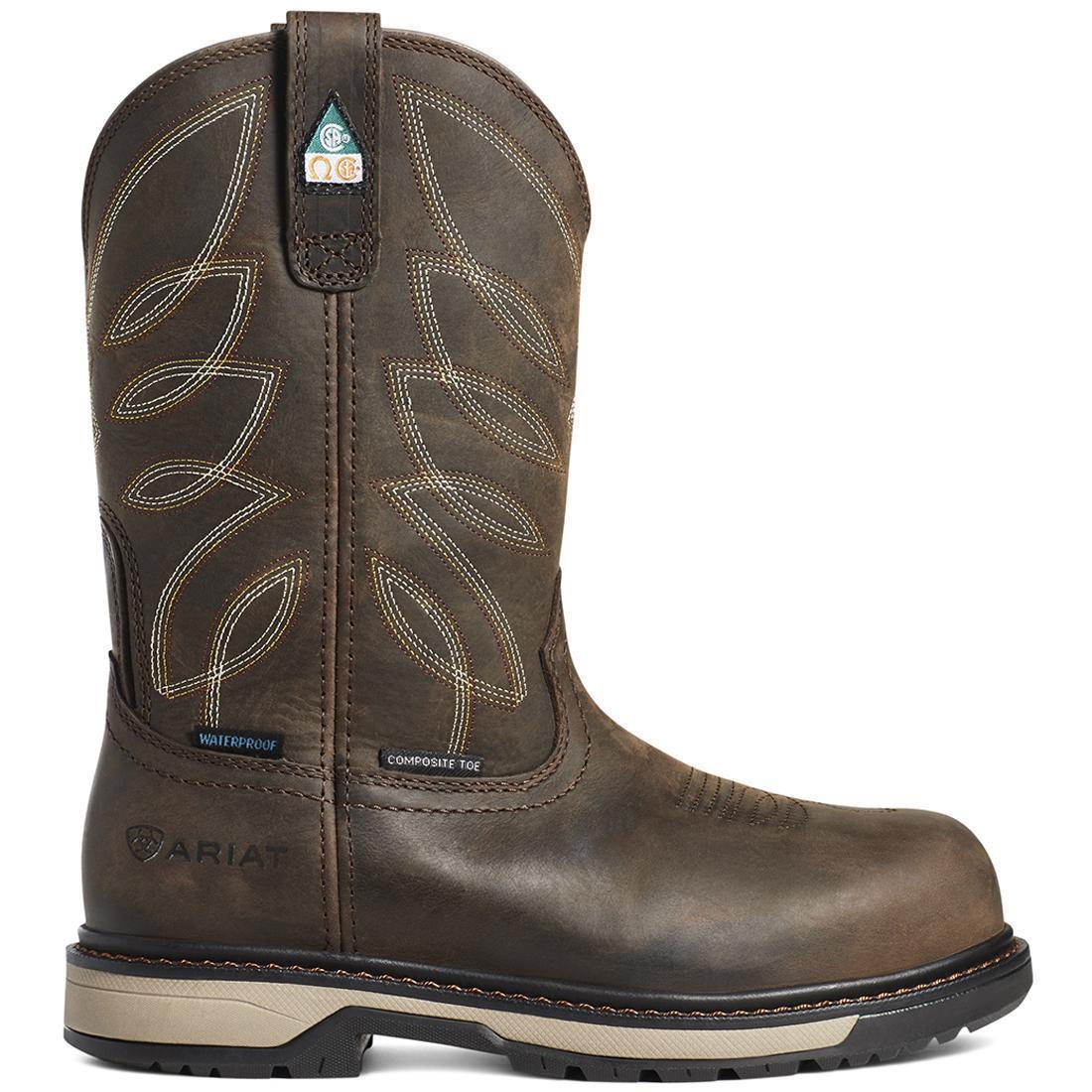 Ariat Riveter Women's CSA Waterproof Composite Toe Work Boot - Brown Heel