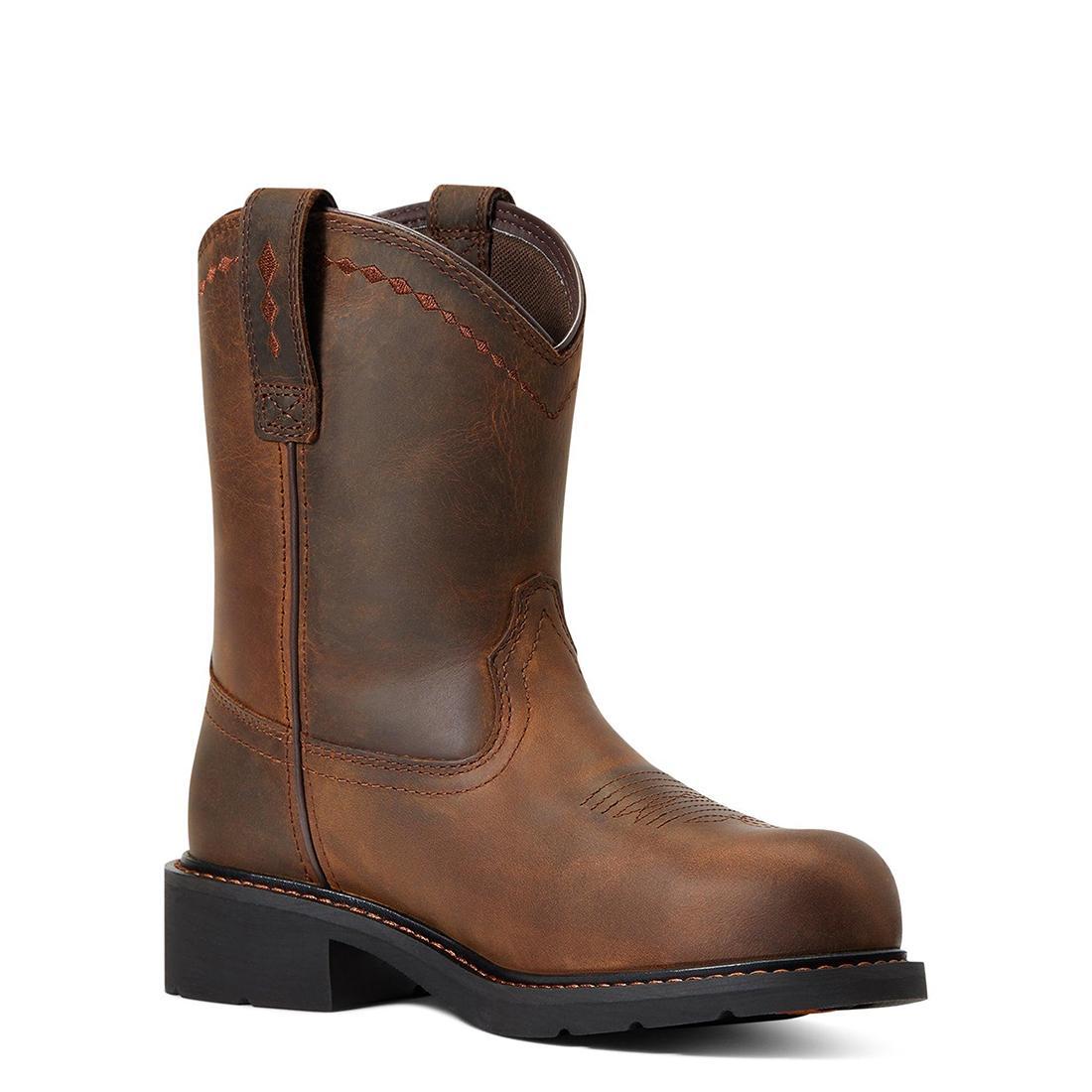 Ariat Fatbaby Work Women's Pull-On Steel Toe Work Boot - Brown Medial