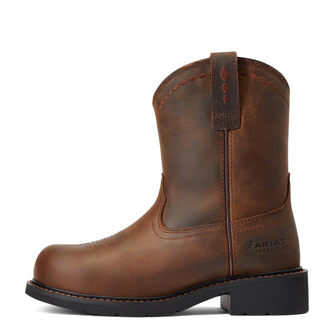 Ariat Fatbaby Work Women's Pull-On Steel Toe Work Boot - Brown Side