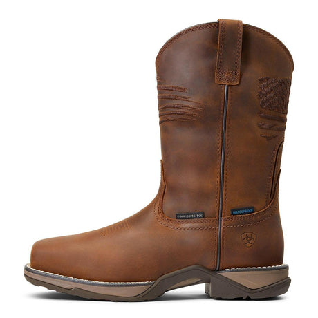 Ariat Anthem Patriot Women's Waterproof Composite Toe Work Boot - Brown Side