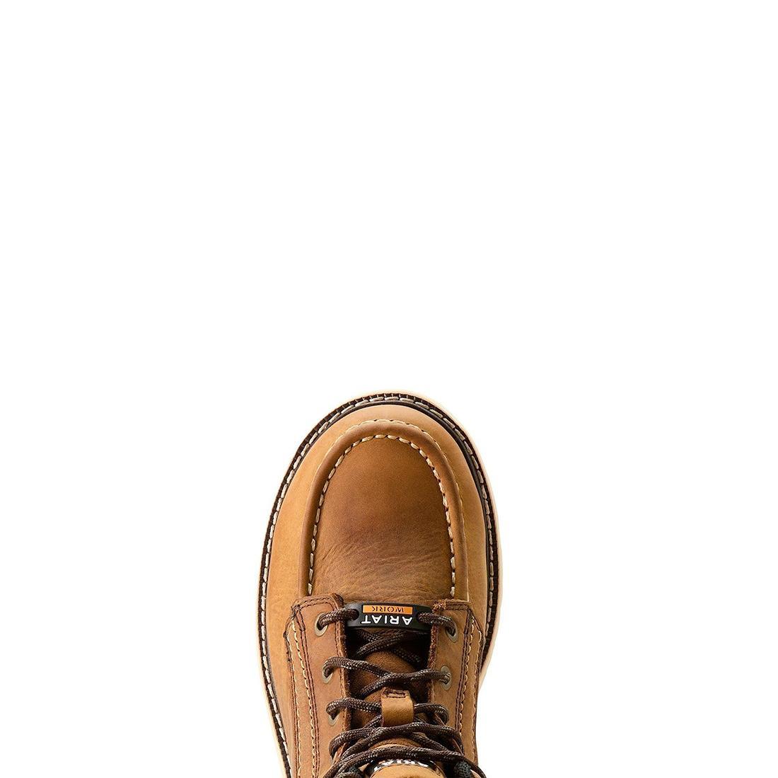 Ariat Rebar Wedge Moc Toe Women's Waterproof Work Boot - Brown Heel