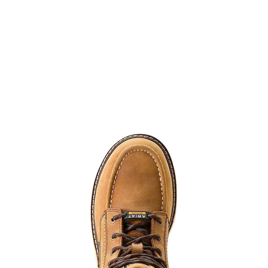 Ariat Rebar Wedge Moc Toe Women's Waterproof Composite Toe Work Boot - Brown Heel