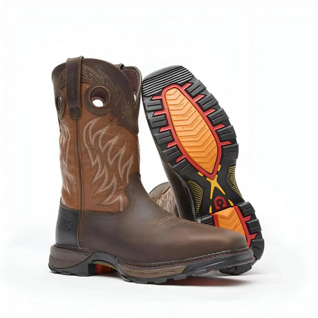 Durango Maverick XP Steel Toe Waterproof Western Work Boot Deep Brown Sole