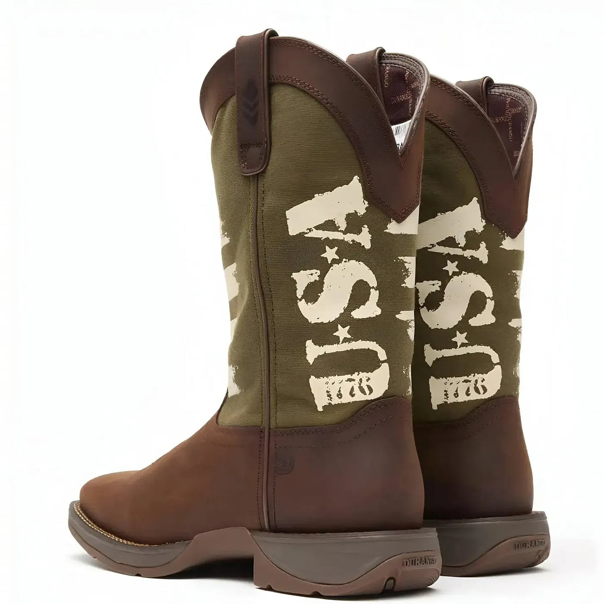 Durango Rebel Army Green USA Print Western Boot Sole