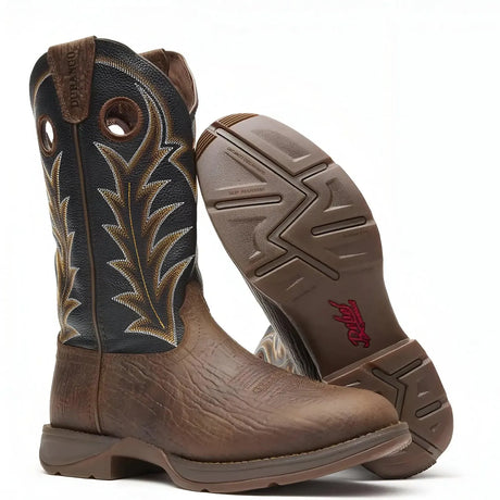 Durango Rebel Oak Bark Midnight Western Boot Sole