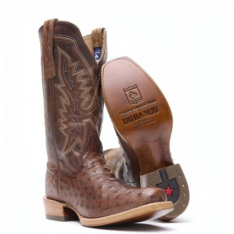 Durango PRCA Collection Full-Quill Ostrich Western Boot kango Tobacco And Rust Inner