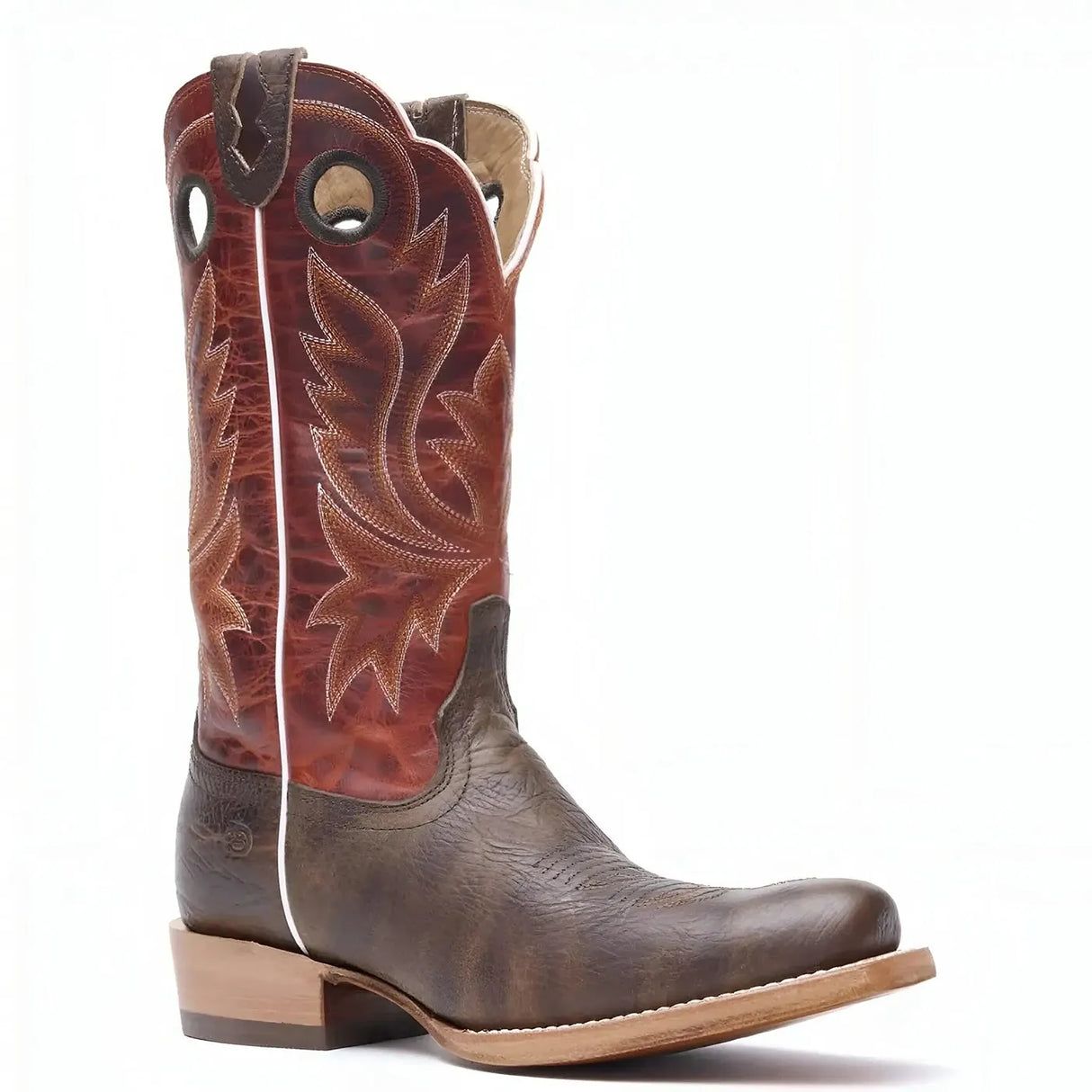 Durango PRCA Collection Shrunken Bullhide Western Boot Nicotine & Burnt Sienna Sole