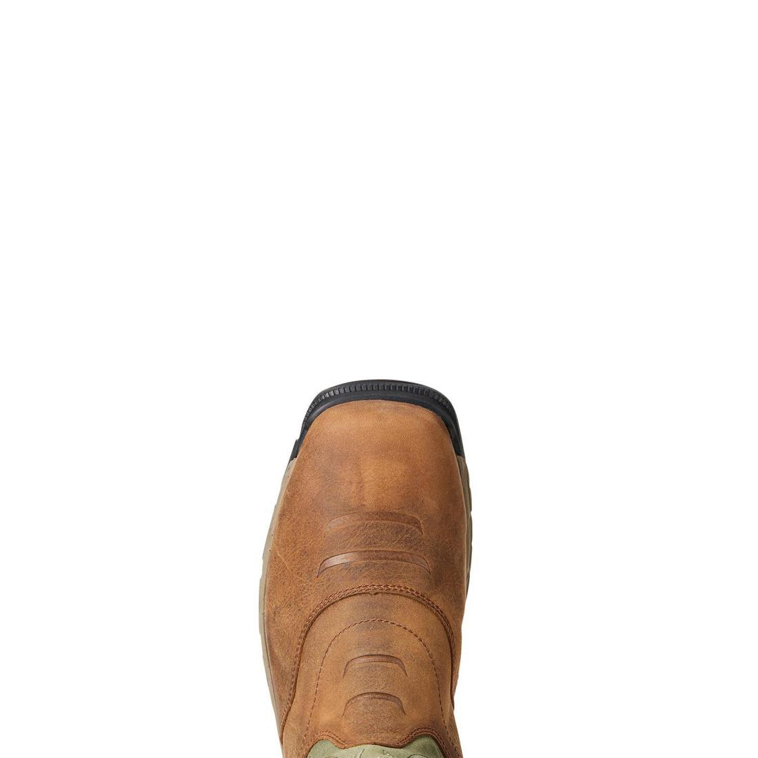 Ariat Rebar Flex Soft-Toe Waterproof Western Boot Rye Brown Upper