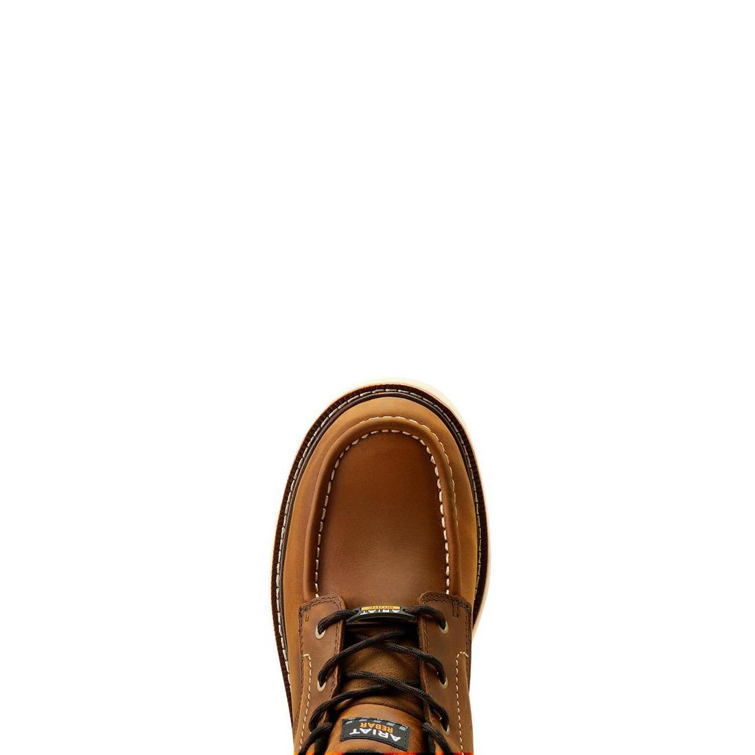 Ariat Rebar Lift Soft-Toe Waterproof Chukka Boot Distressed Brown Upper
