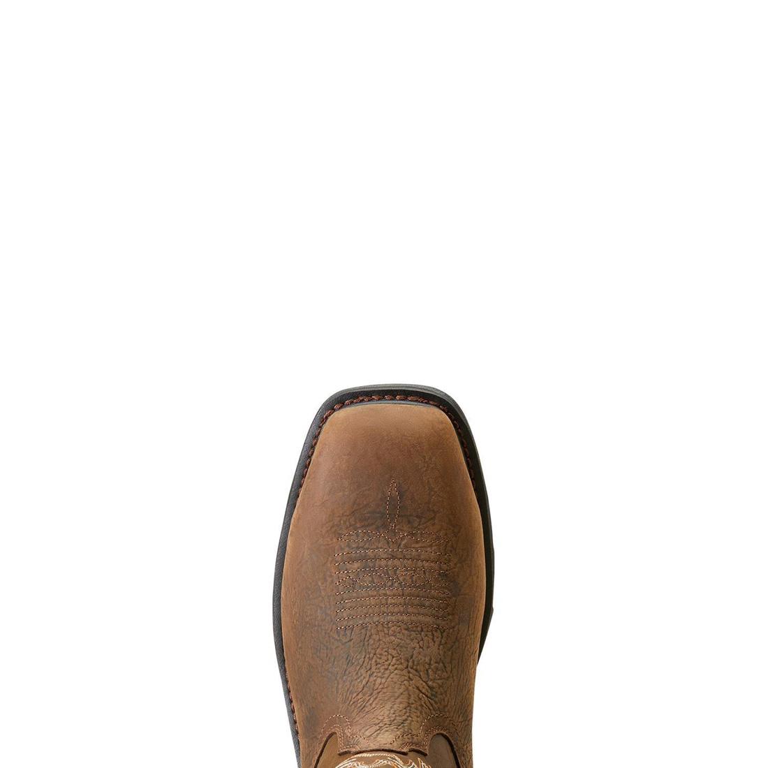 Ariat WorkHog Composite-Toe CSA Waterproof Insulated Work Boot Bruin Brown Upper