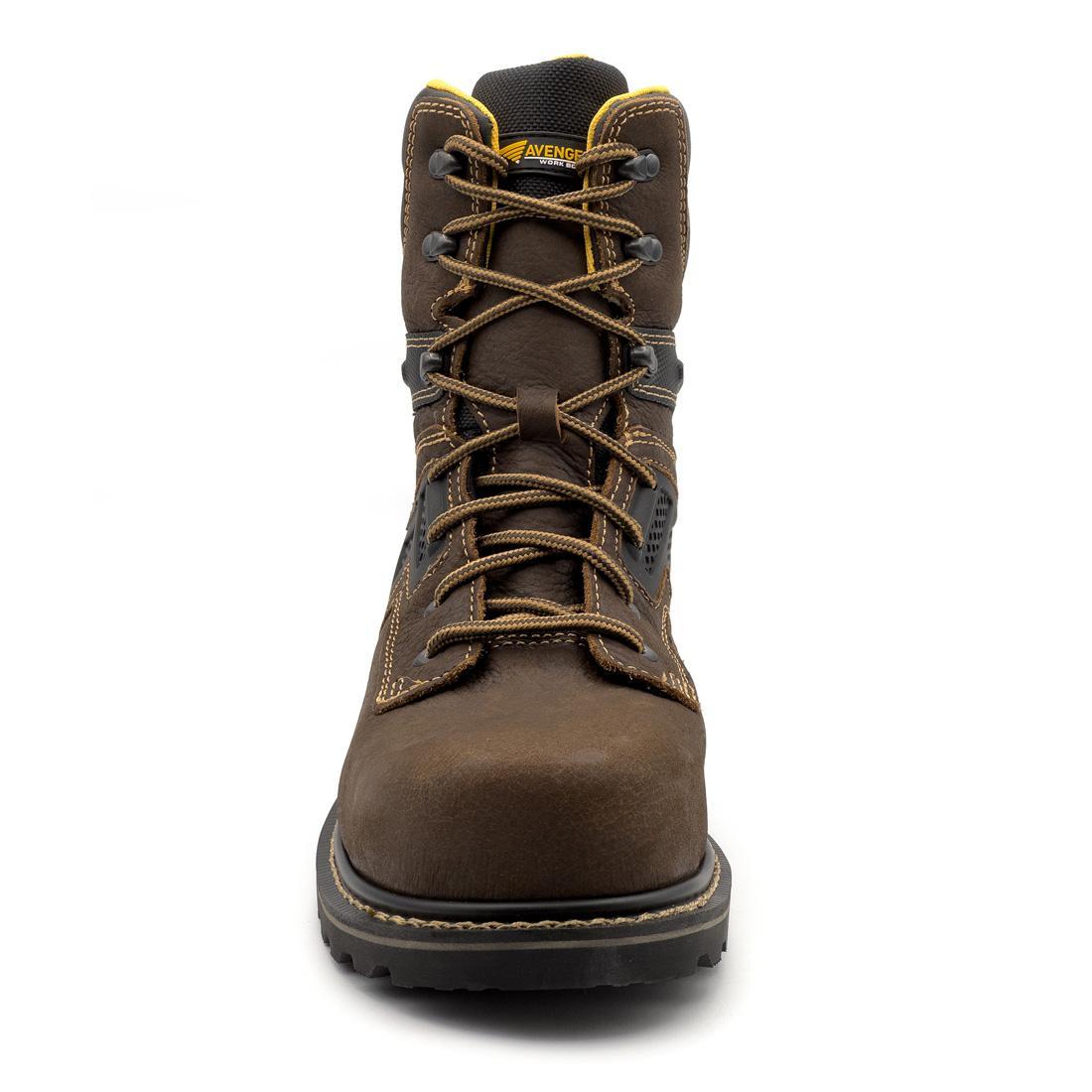 Avenger A-Max Dozer Waterproof Composite Toe 8" Boots - Brown A8710 Front Image