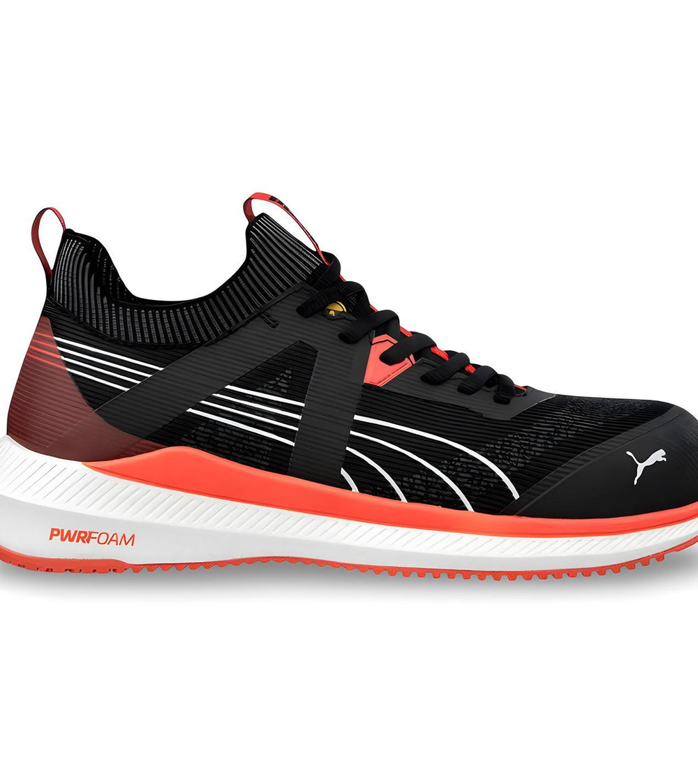 Puma Safety Turbo Black Composite Toe Work Boots – Red image view 1