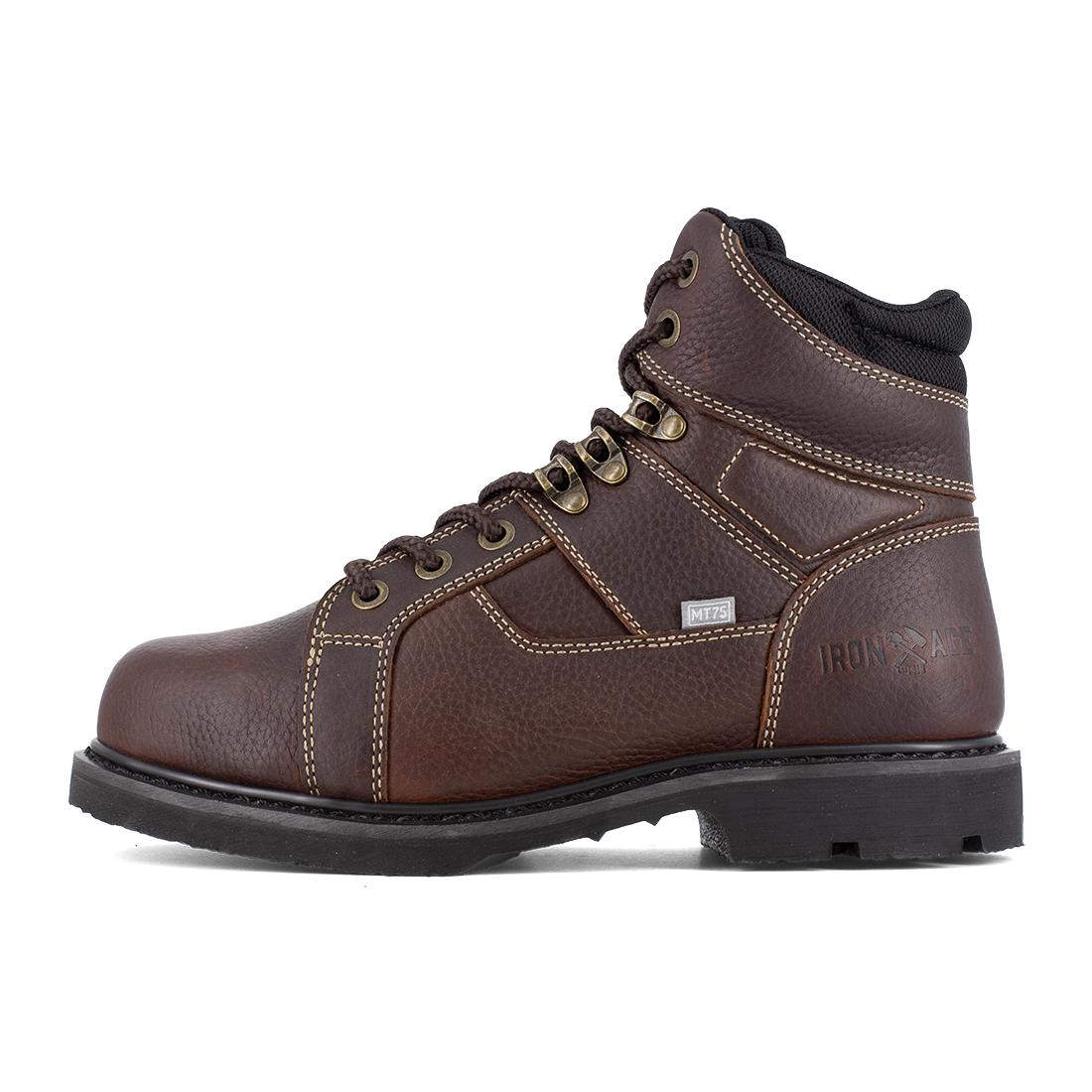 Iron Age Groundbreaker 6" CushGuard Internal Steel Toe Met Guard Work Boot – Dark Brown IA5021 medial image