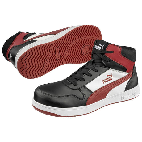 Puma Safety Frontcourt Black White Composite Toe Mid Work Shoes – Red image view 2