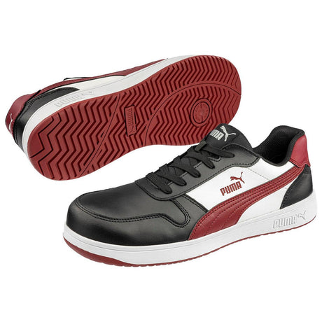 Puma Safety Frontcourt Composite Toe Work Shoes – Black White Red image view 2