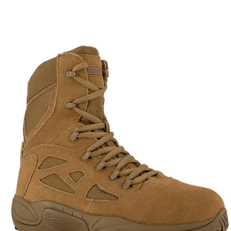 Reebok Work-Rapid Response Rb Military Coyote 8" Stealth Composite Toe Boot With Side Zipper-Steel Toes-3
