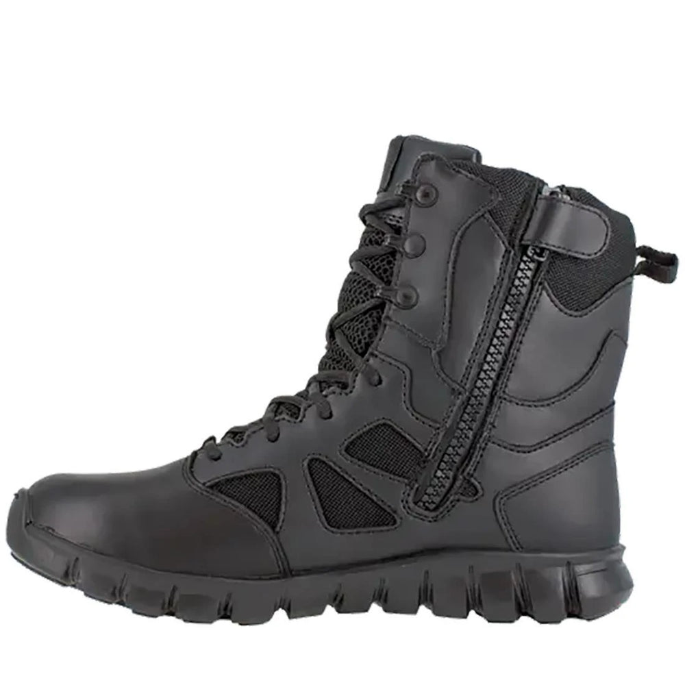 Reebok Work-Sublite Cushion Black 8" Tactical Soft Toe Boot with Side Zipper Black Waterproof-Steel Toes-4