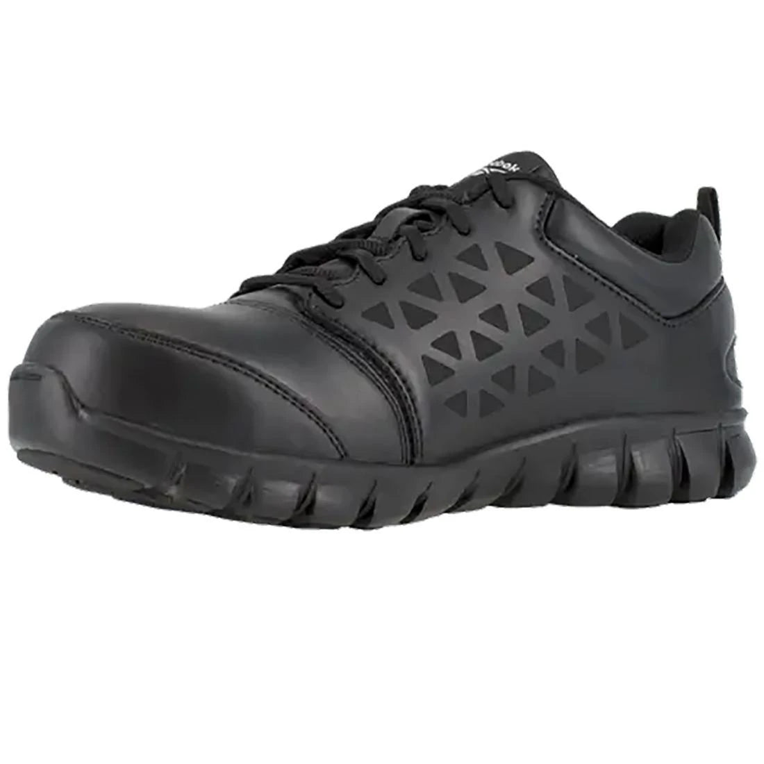 Reebok Work-Sublite Cushion Work Athletic Alloy Toe Black Leather-Steel Toes-2