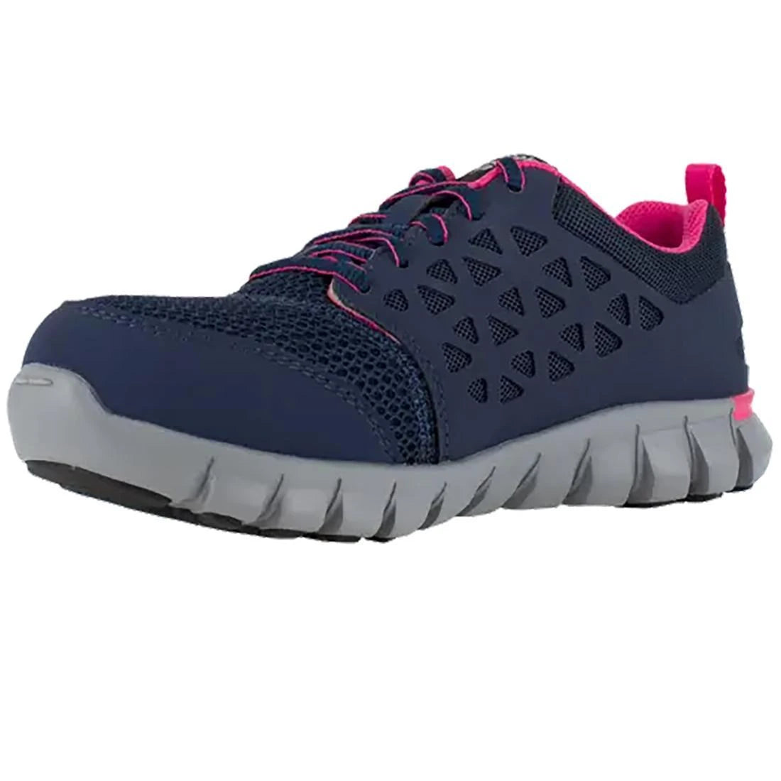 Reebok Work-Women's Sublite Cushion Work Athletic Alloy Toe Blue, Pink-Steel Toes-4