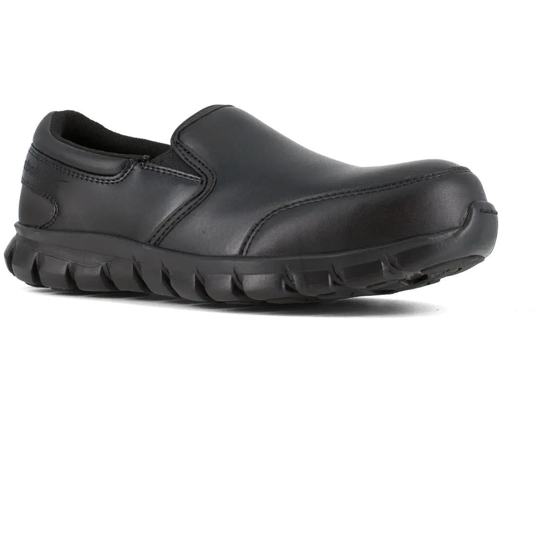 Reebok Work-Women's Sublite Cushion Work Athletic Leather Slip-On Composite Toe Black-Steel Toes-2