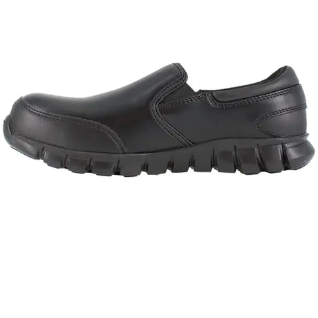 Reebok Work-Women's Sublite Cushion Work Athletic Leather Slip-On Composite Toe Black-Steel Toes-4