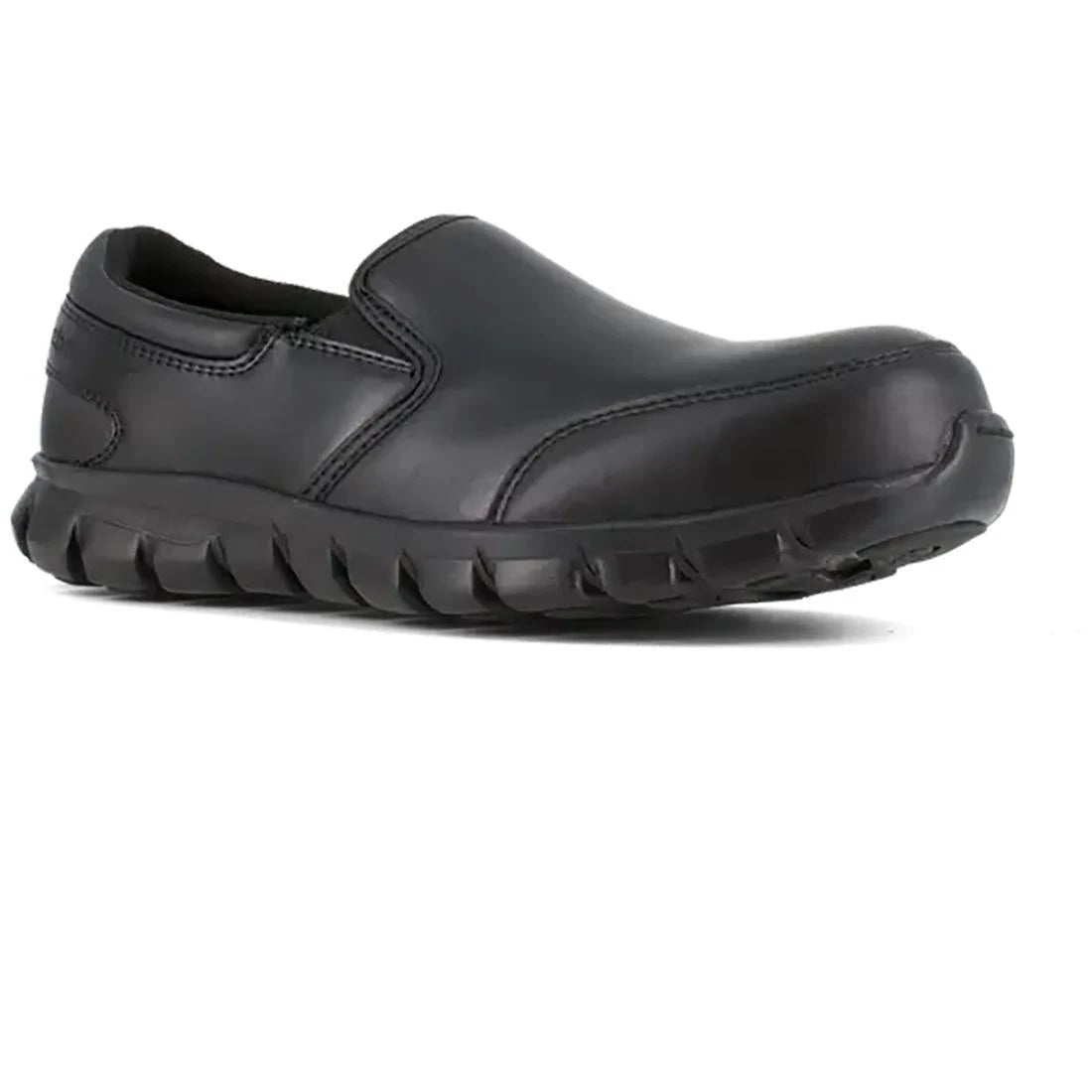 Reebok Work-Women's Sublite Cushion Work Athletic Leather Slip-On Composite Toe Black-Steel Toes-5
